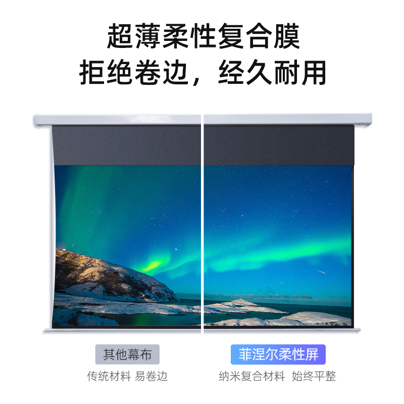 【原装正品】当贝f6投影仪菲涅尔电动抗光幕布 光学柔性软屏家用电动幕布100寸投影幕布嵌入极米坚果投影幕布