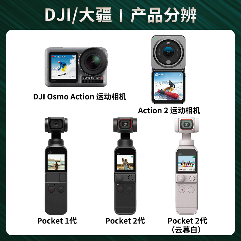 DJI大疆POCKET2 OSMO ACTION运动相机手持口袋云台灵眸摄像机1代2