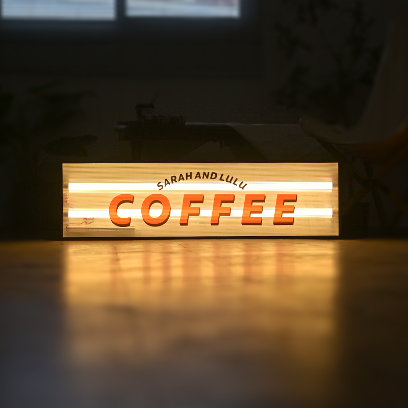 美式波纹亚克力灯箱 高颜值的门头招牌 让店铺更引人注目