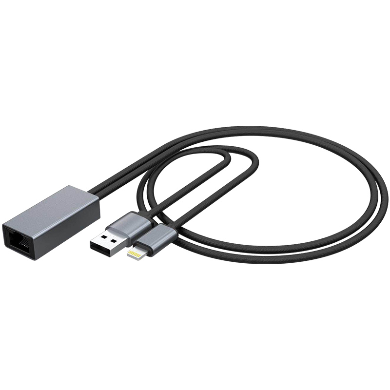 科乐多手机网线转换器适用ios17苹果14iphone13网口ipad转接头充电转以太网千兆接头网络接口插直播设备接