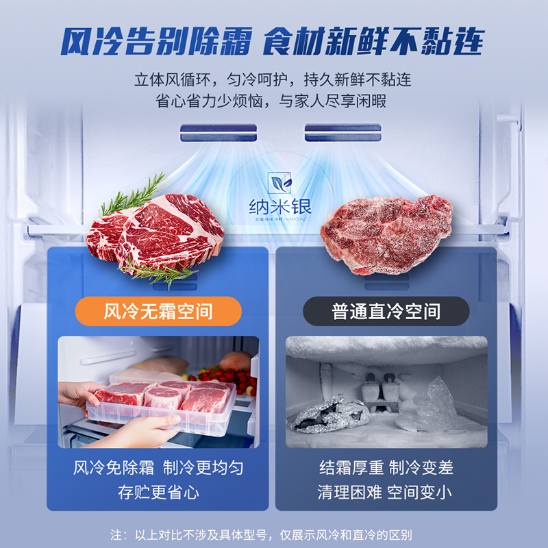 澳柯玛131/151/191/231L立式家用风冷侧开门冰柜两用冷柜无霜冰箱