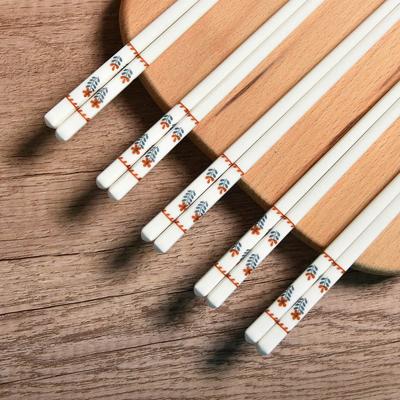复古陶瓷筷子2023新款家用骨瓷餐具个性创意ins筷勺套装好看好用