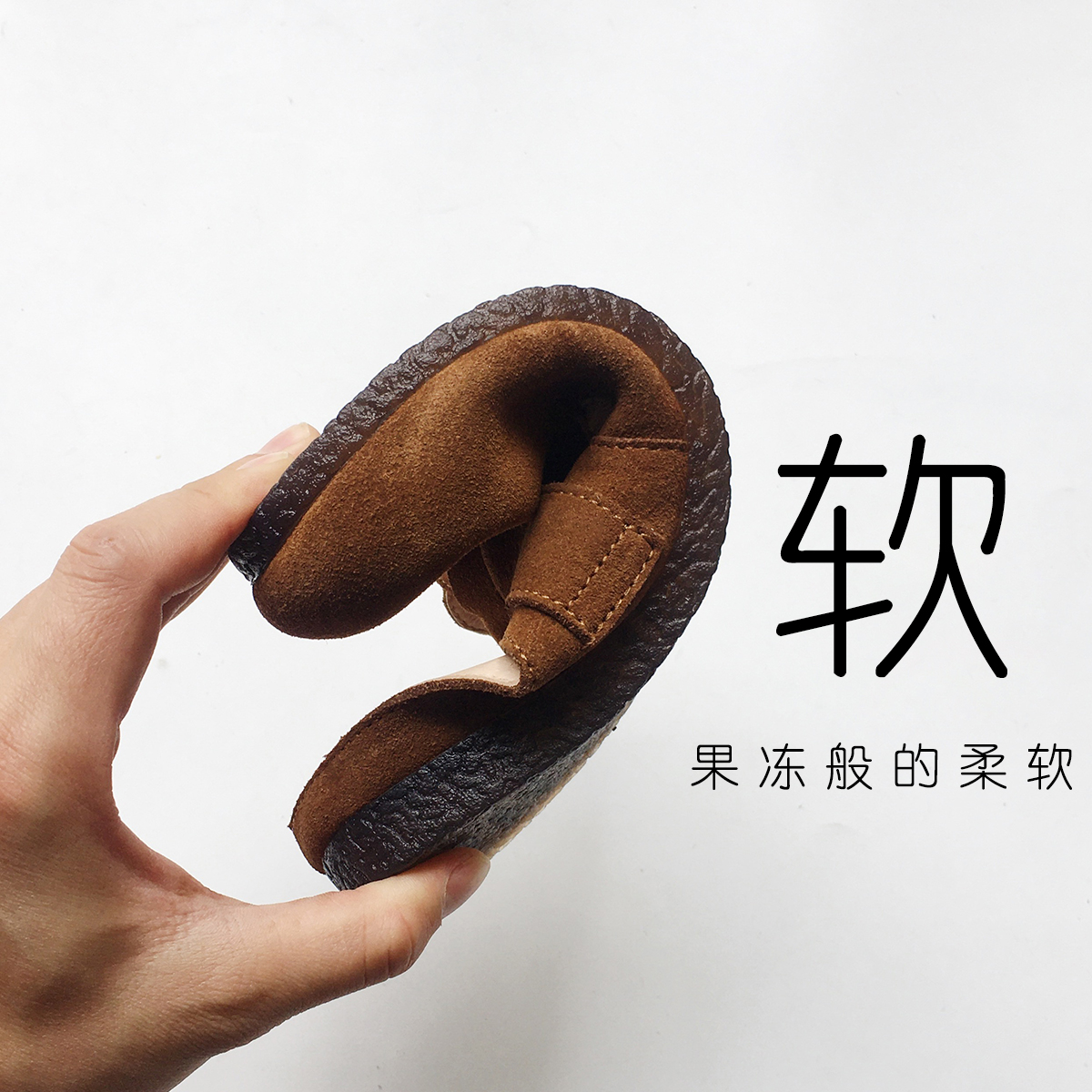 JOY 实力出圈!真皮牛角扣勃肯鞋包头半拖鞋女平底鞋外穿厚底新款