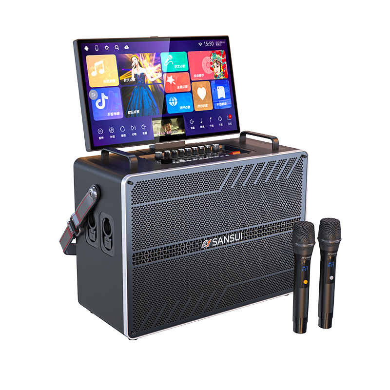 山水K91家庭ktv音响套装卡拉ok一体机户外k歌广场舞音箱带显示屏