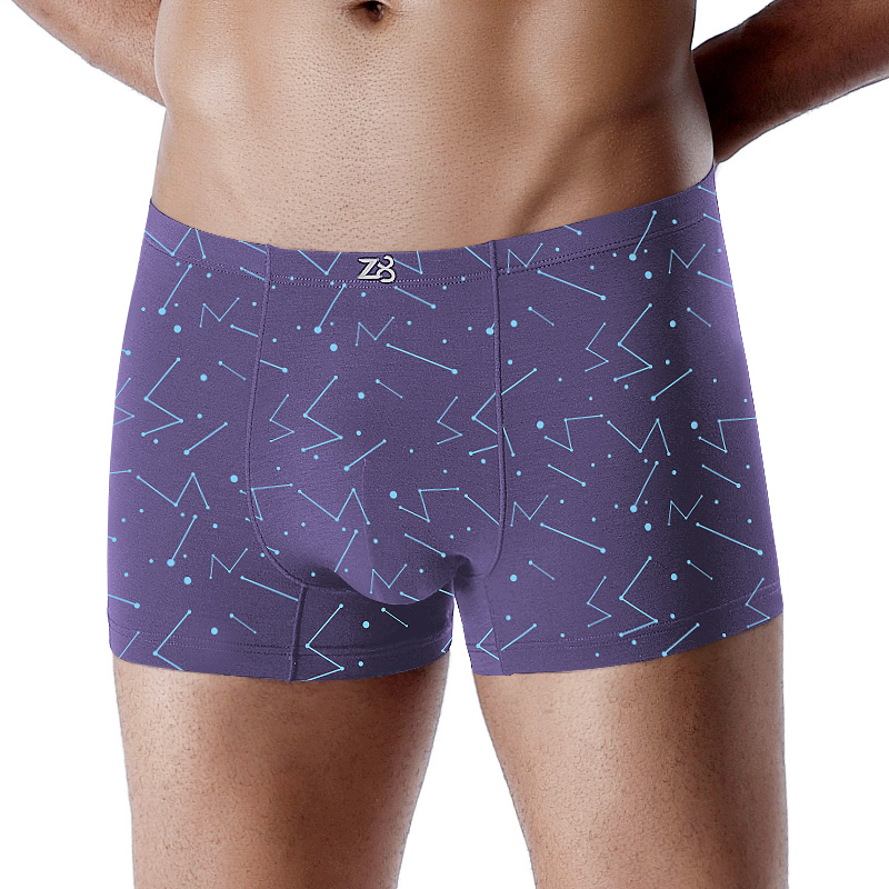 Z8男士内裤男莫代尔柔软透气舒适宽松运动四角裤潮流青年平角裤头