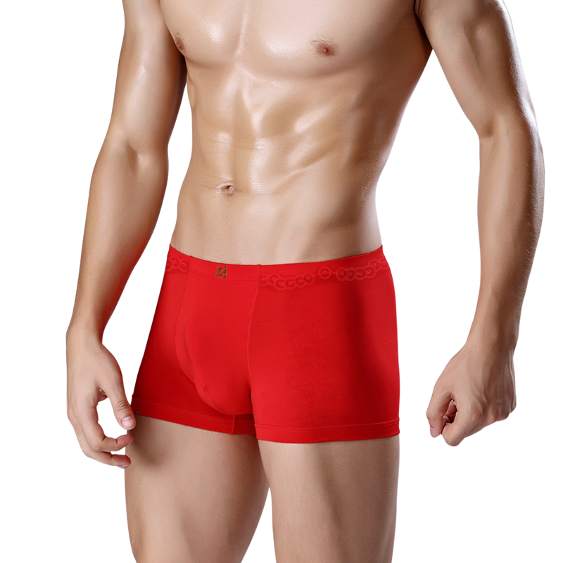 Z8男士内裤男莫代尔大红透气宽松男平角裤本命年吸汗青年四角裤潮