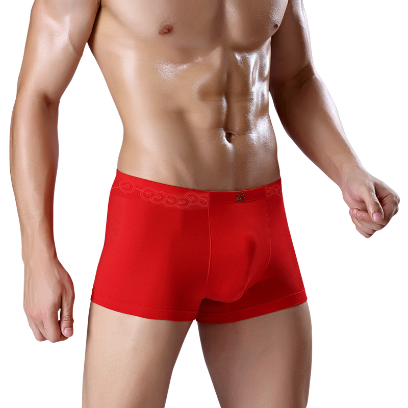 Z8男士内裤男莫代尔大红透气宽松男平角裤本命年吸汗青年四角裤潮