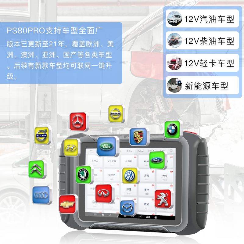 汽车诊断仪朗仁PS80PRO汽车检测仪通用修车电脑汽车故障检测仪