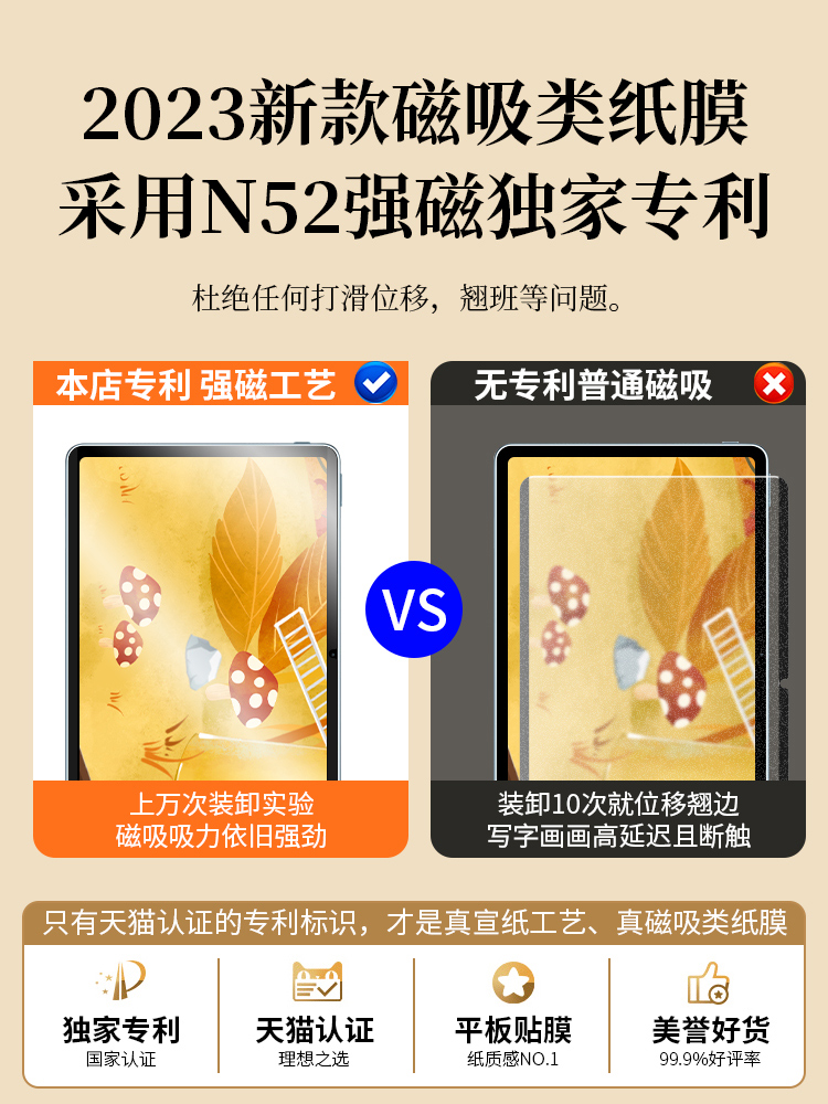 适用华为matepad11类纸膜matepadair钢化matepadpro13.2寸10.4平板M6荣耀10.8可拆卸MatePadSE磨砂V8pro保护9