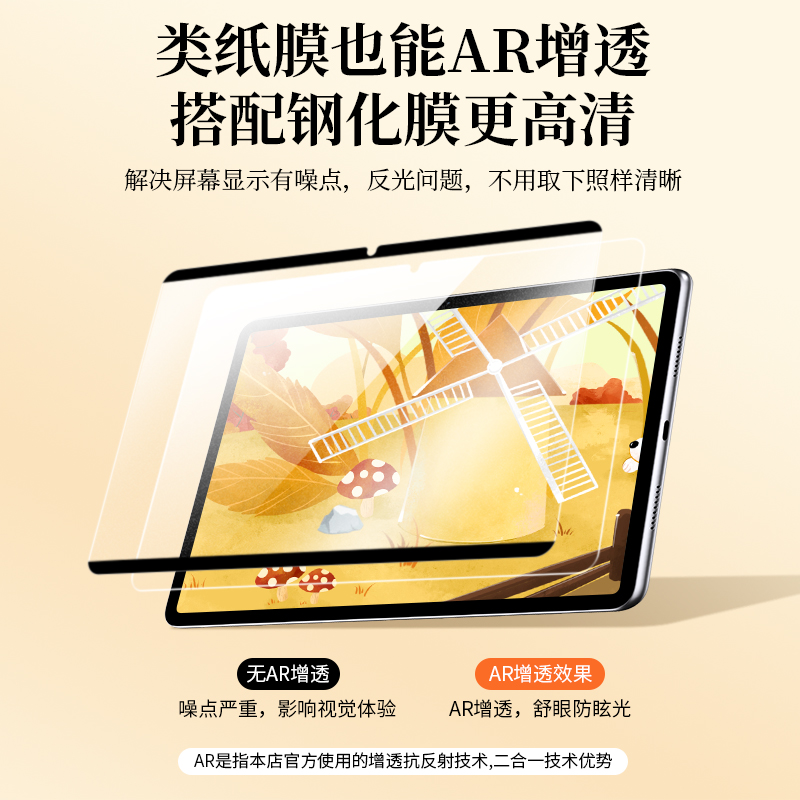 适用华为matepad11类纸膜matepadair钢化matepadpro13.2寸10.4平板M6荣耀10.8可拆卸MatePadSE磨砂V8pro保护9