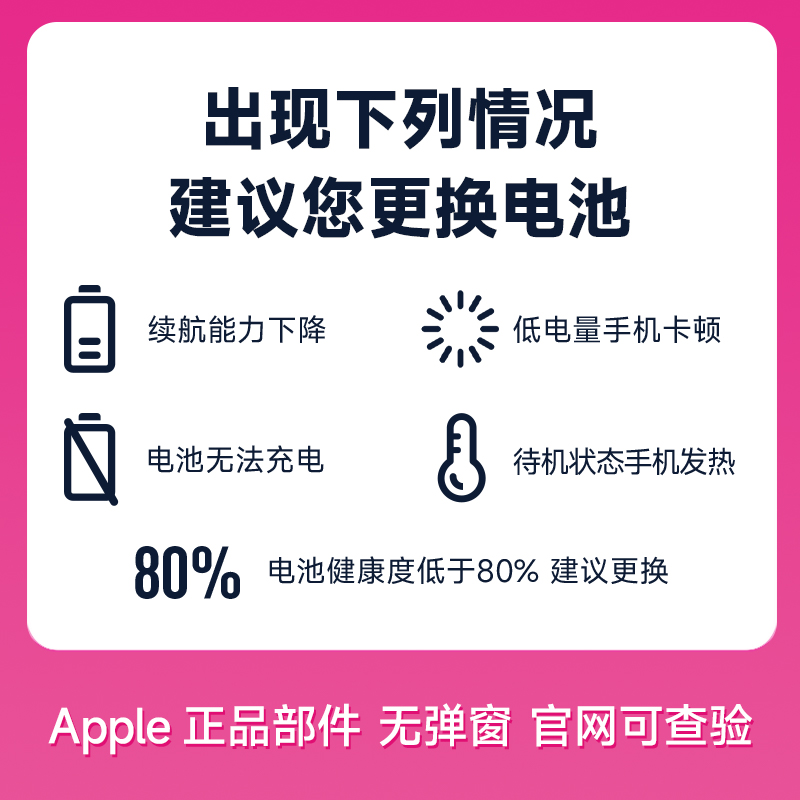 百邦iPhone12苹果13/14手机11/X/8/7/6系列原厂电池更换服务T1P1K