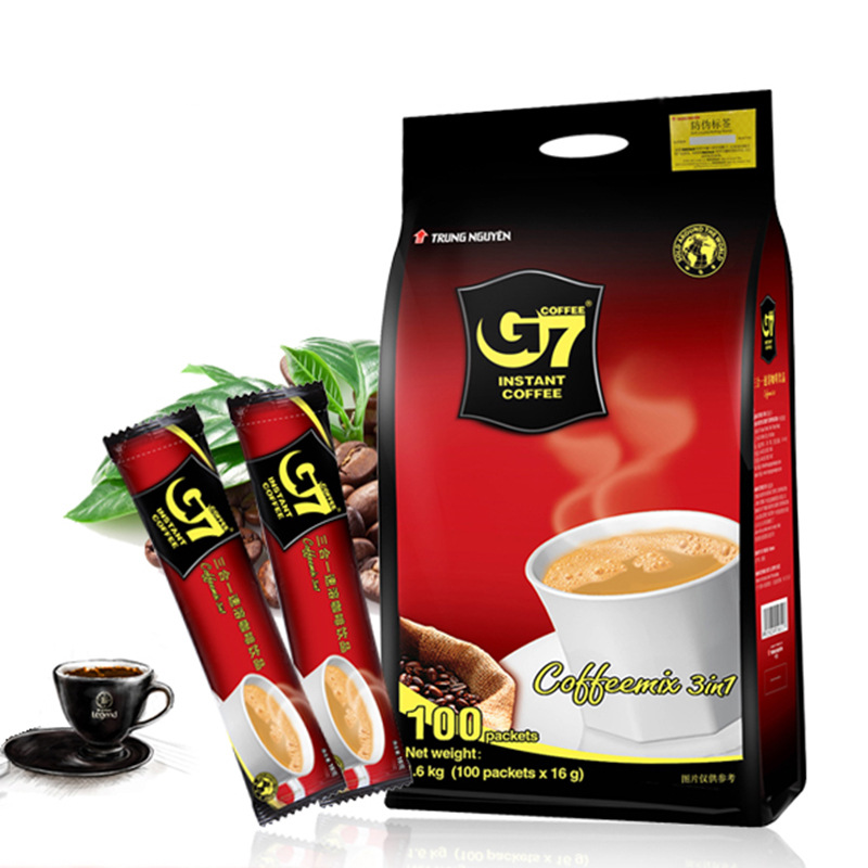 越南进口中原g7速溶咖啡粉三合一1600g 特浓100条国际版咖啡
