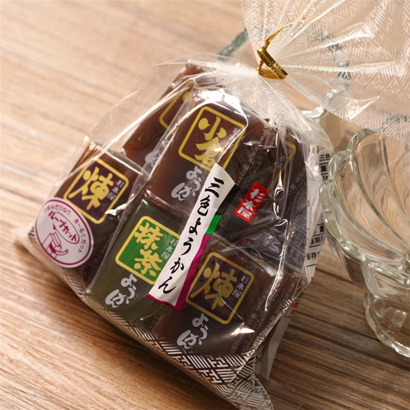 日本零食杉本屋特色混装羊羹360g日式糕点糯软滑爽休闲零食9块/袋