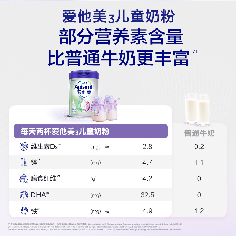 Aptamil爱他美学龄前儿童成长奶粉800g*2罐