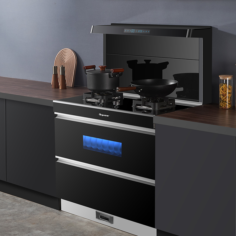 顾家集成灶一体灶家用变频消毒柜油烟机侧吸下排烟机环保灶蒸烤箱