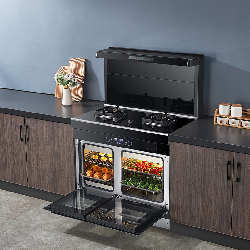 顾家集成灶独立蒸箱烤箱一体家用变频侧吸下排蒸烤箱油烟机环保灶