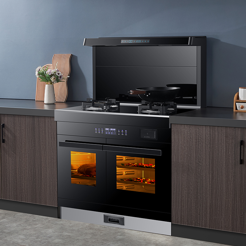 顾家集成灶独立蒸箱烤箱一体家用变频侧吸下排蒸烤箱油烟机环保灶