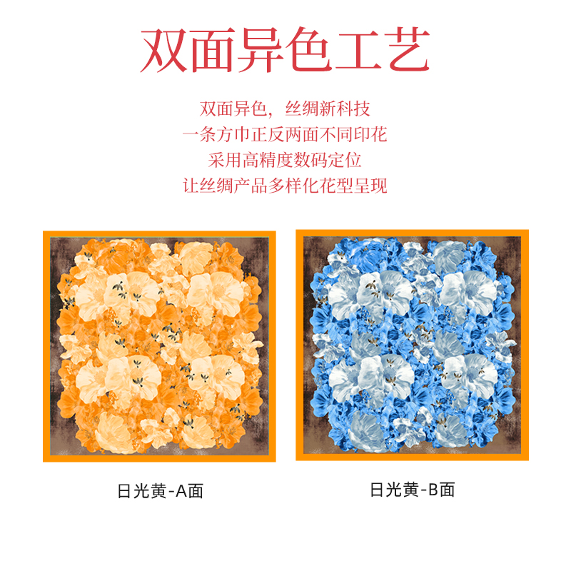 上海故事2024春季新款真丝方巾桑蚕丝绵羊毛围巾双面送长辈礼盒装