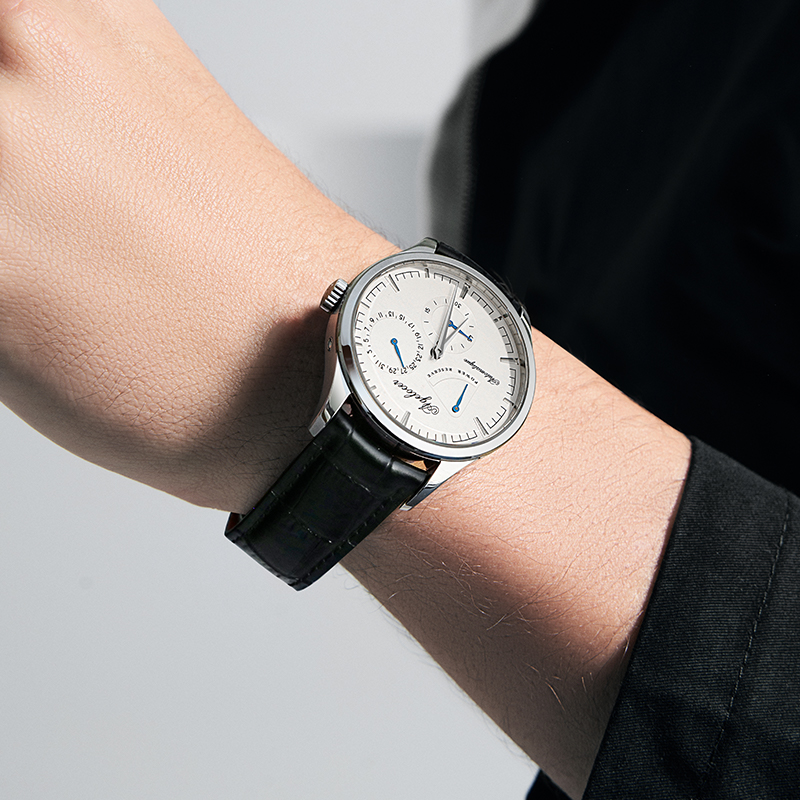 爱勒AGELOCER艾戈勒机械表男钢带三窗商务简约时尚中国高端腕表