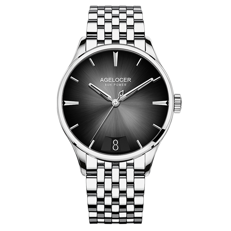 爱勒AGELOCER艾戈勒布达佩斯机械表男士渐变表盘日历中国高端腕表