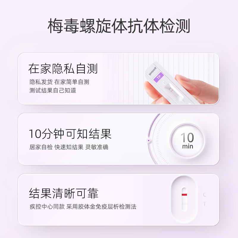 鱼跃梅毒双检抗体检测试剂盒试纸检测纸快速自检hiv艾滋性病试纸