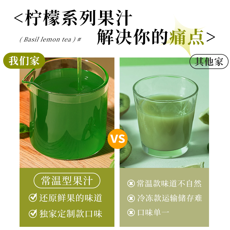 青柠罗勒饮料浓浆1.2kg青柠风味 差异化柠檬茶专用奶茶店樱桃茶饮