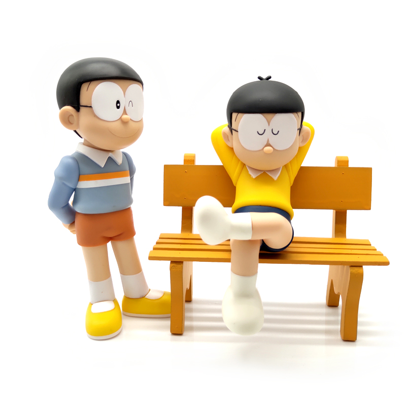 现货叮当多啦美换脸可动公仔 蓝胖子胖虎 大雄任意门人偶模型礼物