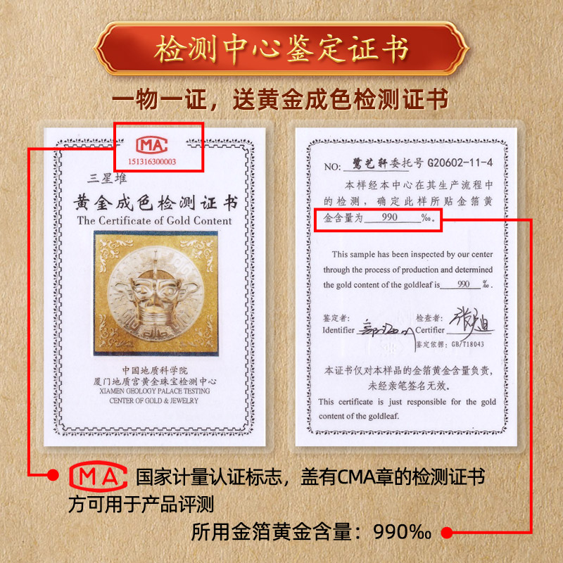 三星堆面具黄金金箔工艺品博物馆文创纪念品产品四川旅游特色礼品