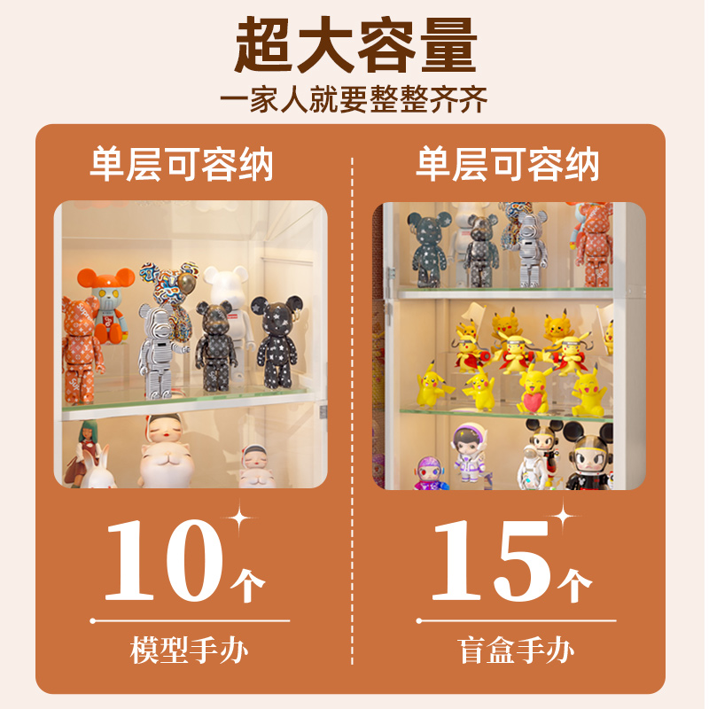 盲盒手办展示柜亚克力展示架亚克力模型泡泡玛特乐高防尘收纳盒