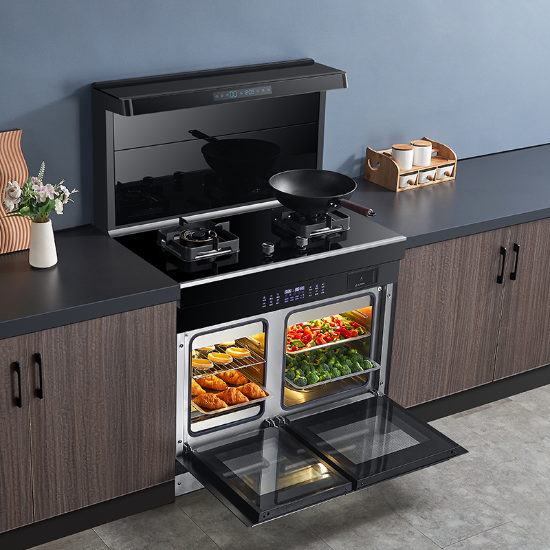 顾家集成灶独立蒸箱烤箱一体家用变频侧吸下排蒸烤箱油烟机环保灶