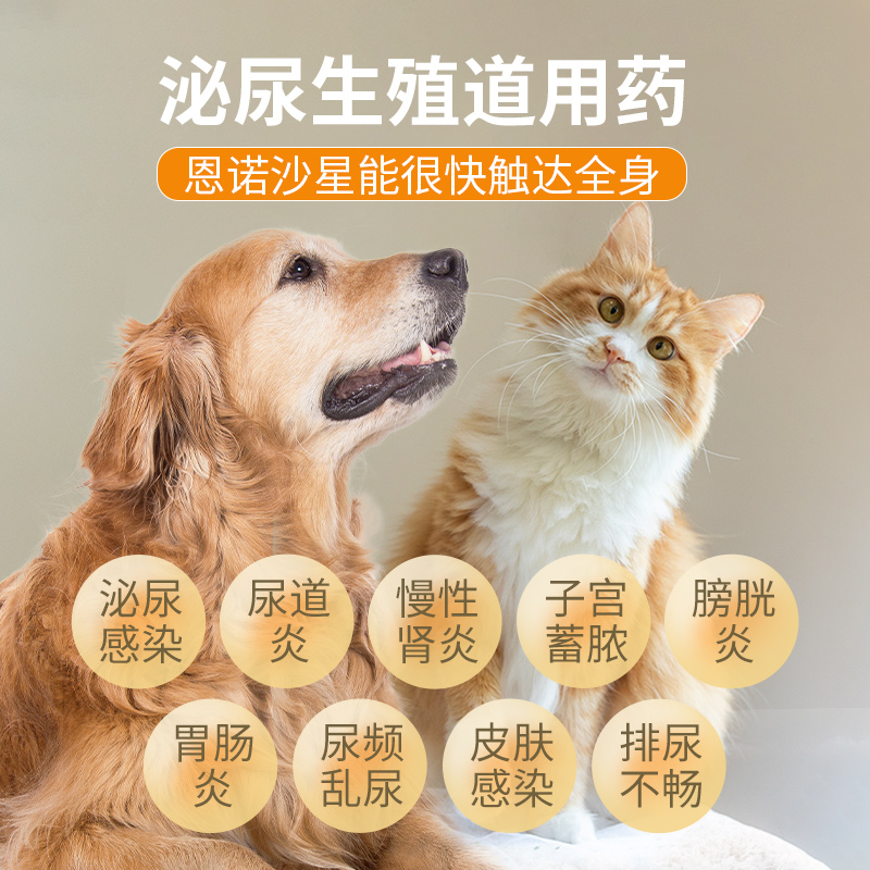 八牧恩诺沙星片猫狗专用利尿通猫咪尿路感染药宠物泌尿系统消炎药
