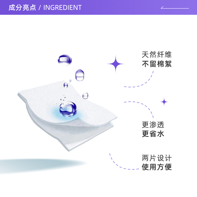 【自营】UNICHARM尤妮佳1/2省水湿敷化妆棉40枚*8湿敷卸妆棉省水