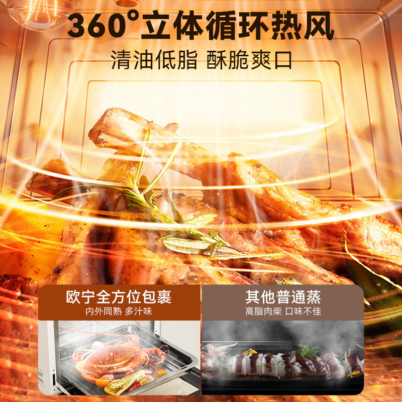 OUNIN欧宁12L蒸烤箱家用小型烘焙电烤箱台式空气炸锅蒸烤一体机