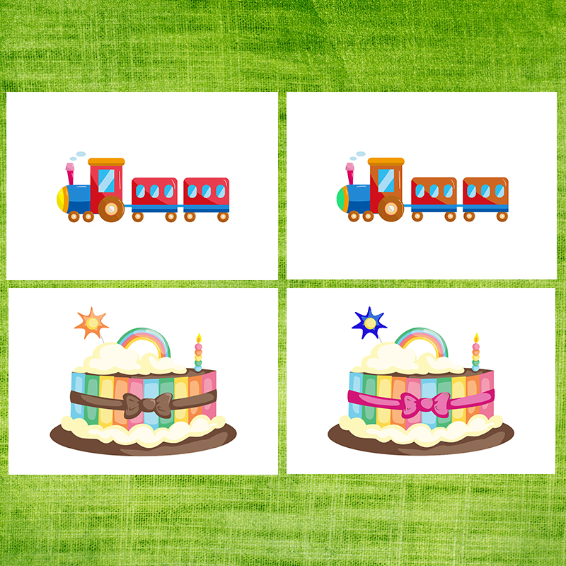 找不同点少了什么改错塑封卡片哪里不一样对比找茬自闭症注意训练