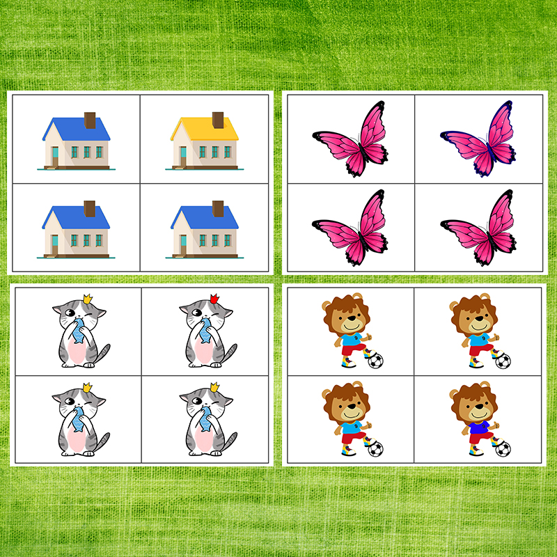 找不同点少了什么改错塑封卡片哪里不一样对比找茬自闭症注意训练