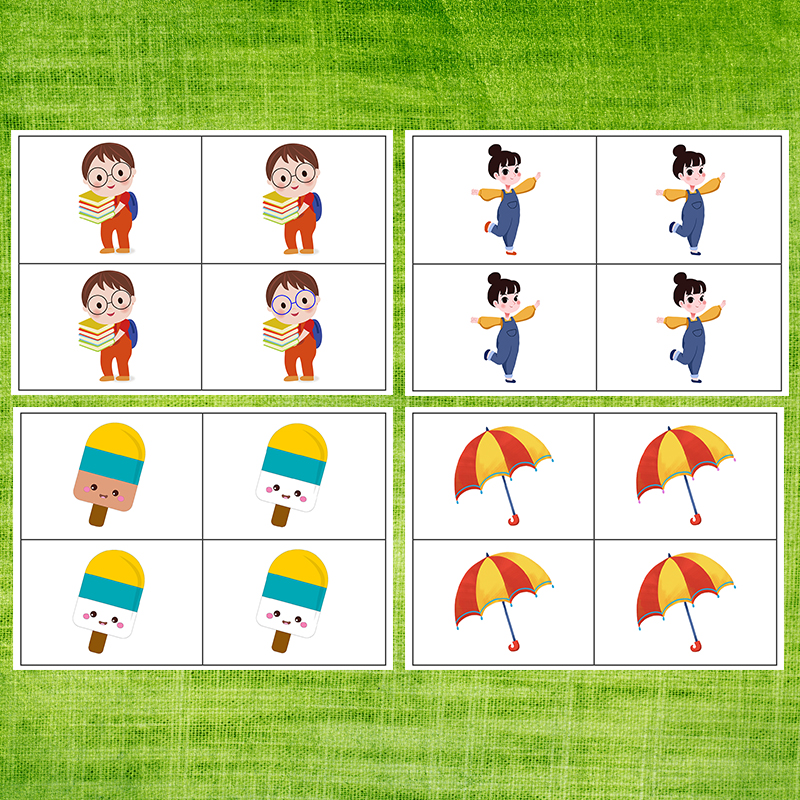 找不同点少了什么改错塑封卡片哪里不一样对比找茬自闭症注意训练