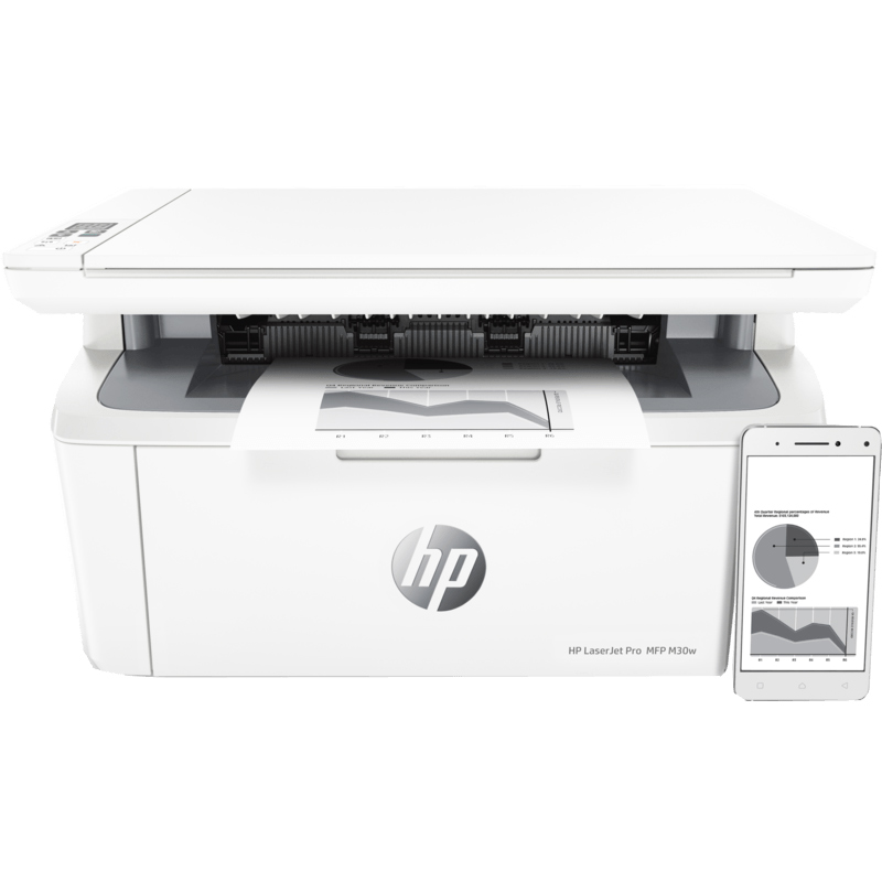 HP惠普M30w黑白激光打印机复印扫描一体机无线家用小型三合一多功能手机wifi办公商务迷你家庭学生A4作业136w