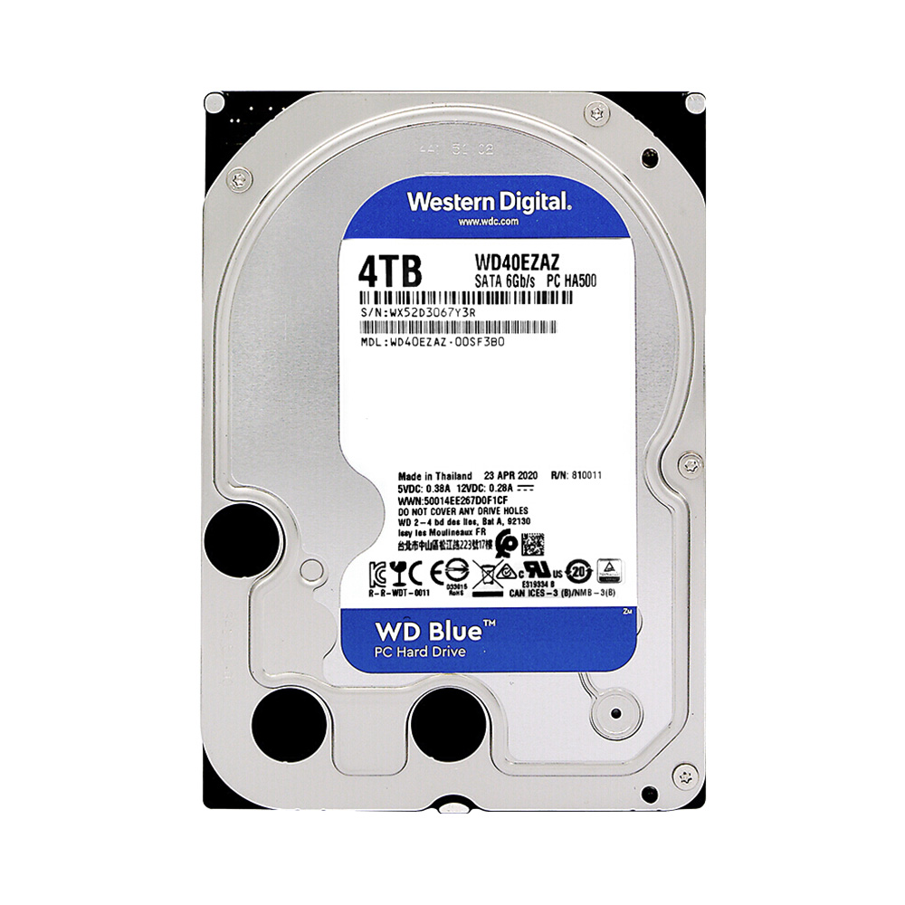 【自营】WD西部数据4TB 3.5英寸CMR垂直蓝盘2T电脑台式机械硬盘1T