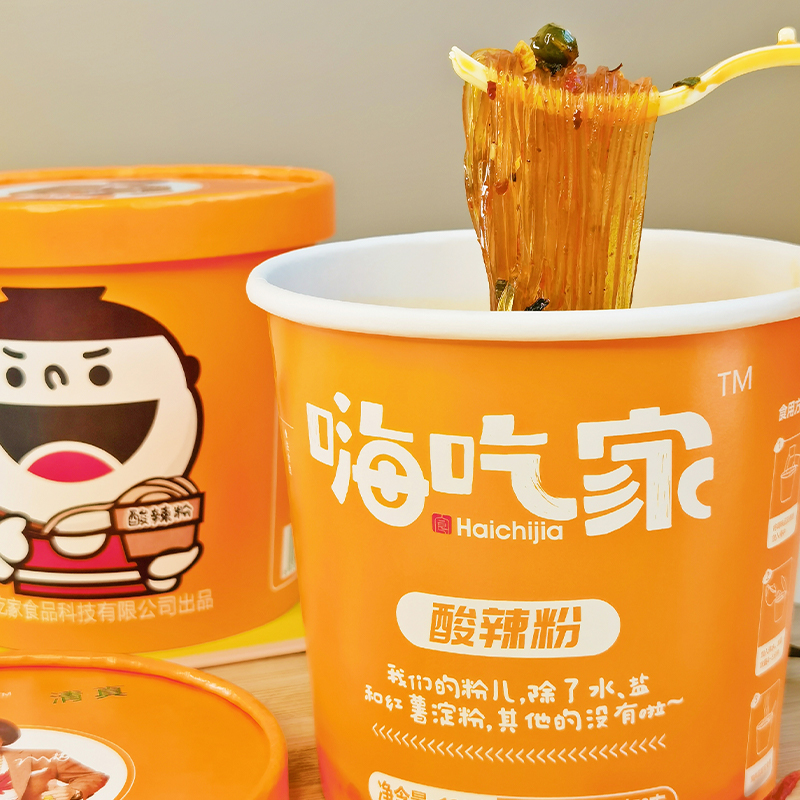 高品性价比｜嗨吃家酸辣粉桶装清真正宗红薯粉免煮冲泡方便速食