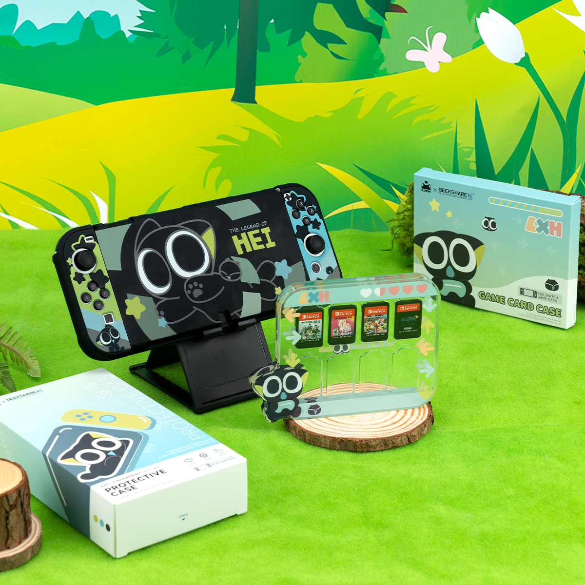 极想 任天堂switch oled保护壳罗小黑正版联名ns保护套硬壳便携防摔游戏卡带收纳盒亚克力卡盒卡通周边配件