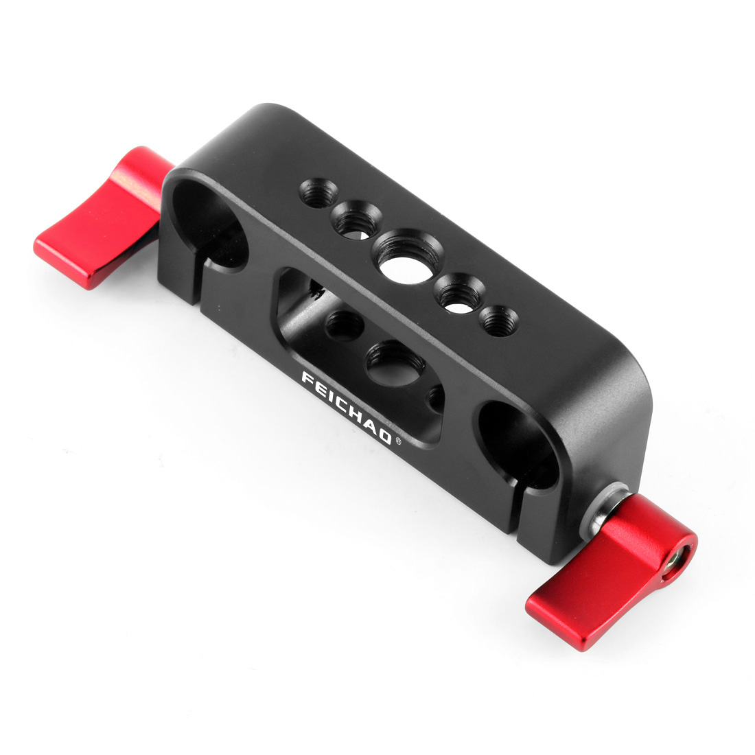 飞超 摄影兔笼底座长焦镜头云台座双孔管夹15mm导管配件管夹云台