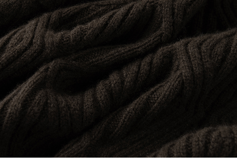 不同寻常的体验 立体移位坑条100%纯山羊绒开衫外套 立领