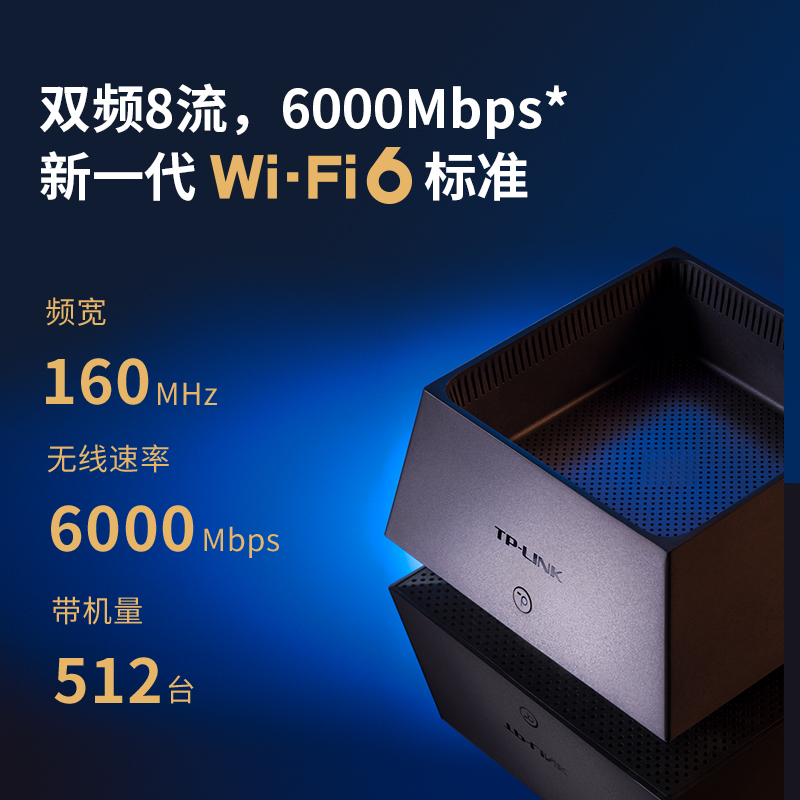 TP-LINK AX6000 wifi6全千兆无线路由器 千兆端口家用高速 tplink 5G大户型mesh双宽带iptv口宿舍6050