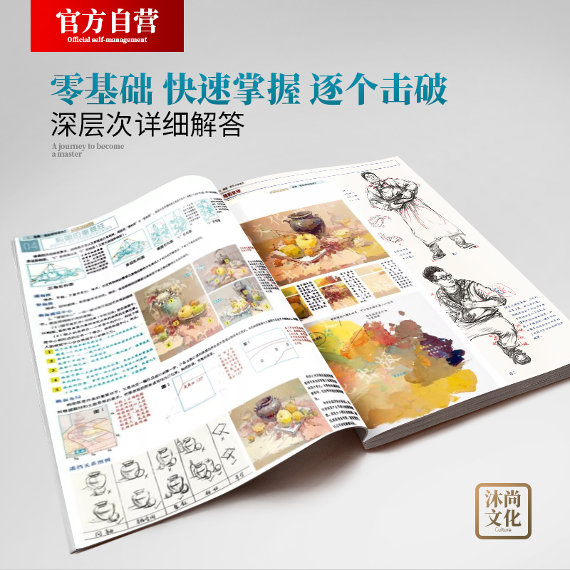 主角色彩静物课件2 国美励志刘刚水粉基础单体组合对画临摹范本写生色调色稿照片校联高考联考杭州央院美术绘画册技法教程学材书籍