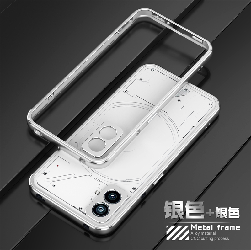 适用nothingphone2手机壳Nothing Phone2金属边框phone1镜头圈全包边保护套防摔透气散热简约铁框中框奢华男