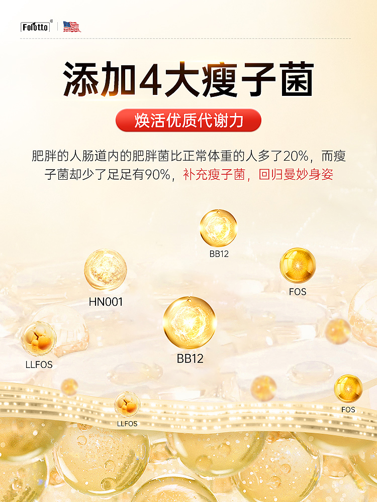 美国高端进口斐尔特CFU瘦子菌TGN科学美体素身材管控无惧顽固体质