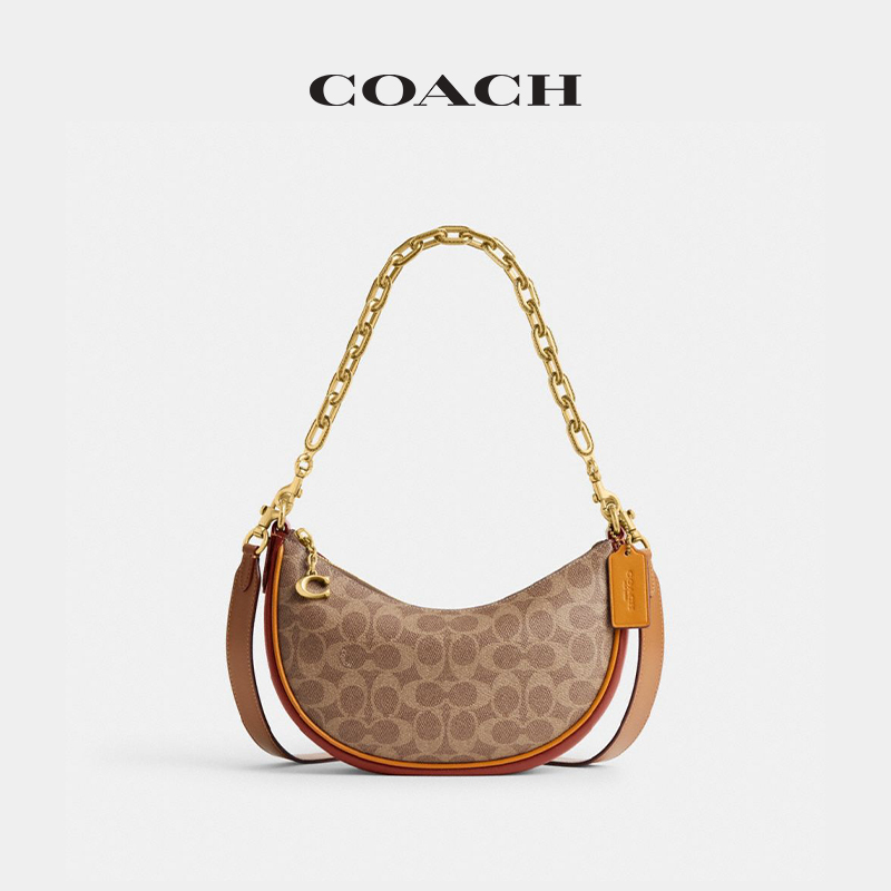 【新品】COACH/蔻驰女士经典标志帆布MIRA单肩包