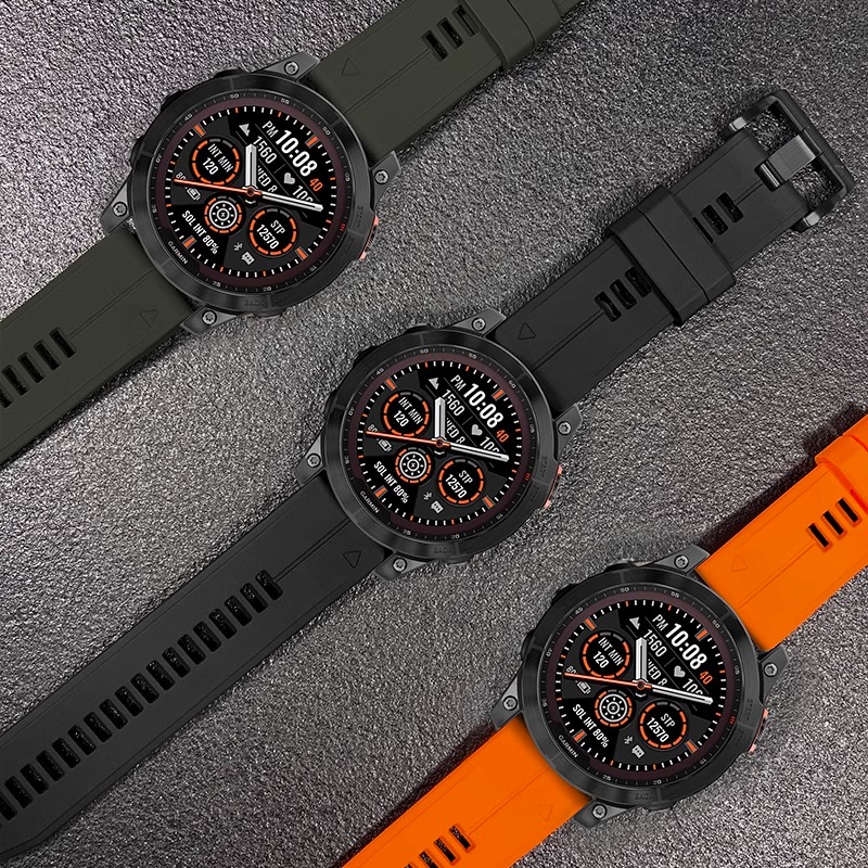 适用佳明手表Fenix7x泰铁时7pro/5/6/3HR表带MARQ硅胶s60/s70飞耐时Forerunner935/945/745快拆Venu2/3非原装