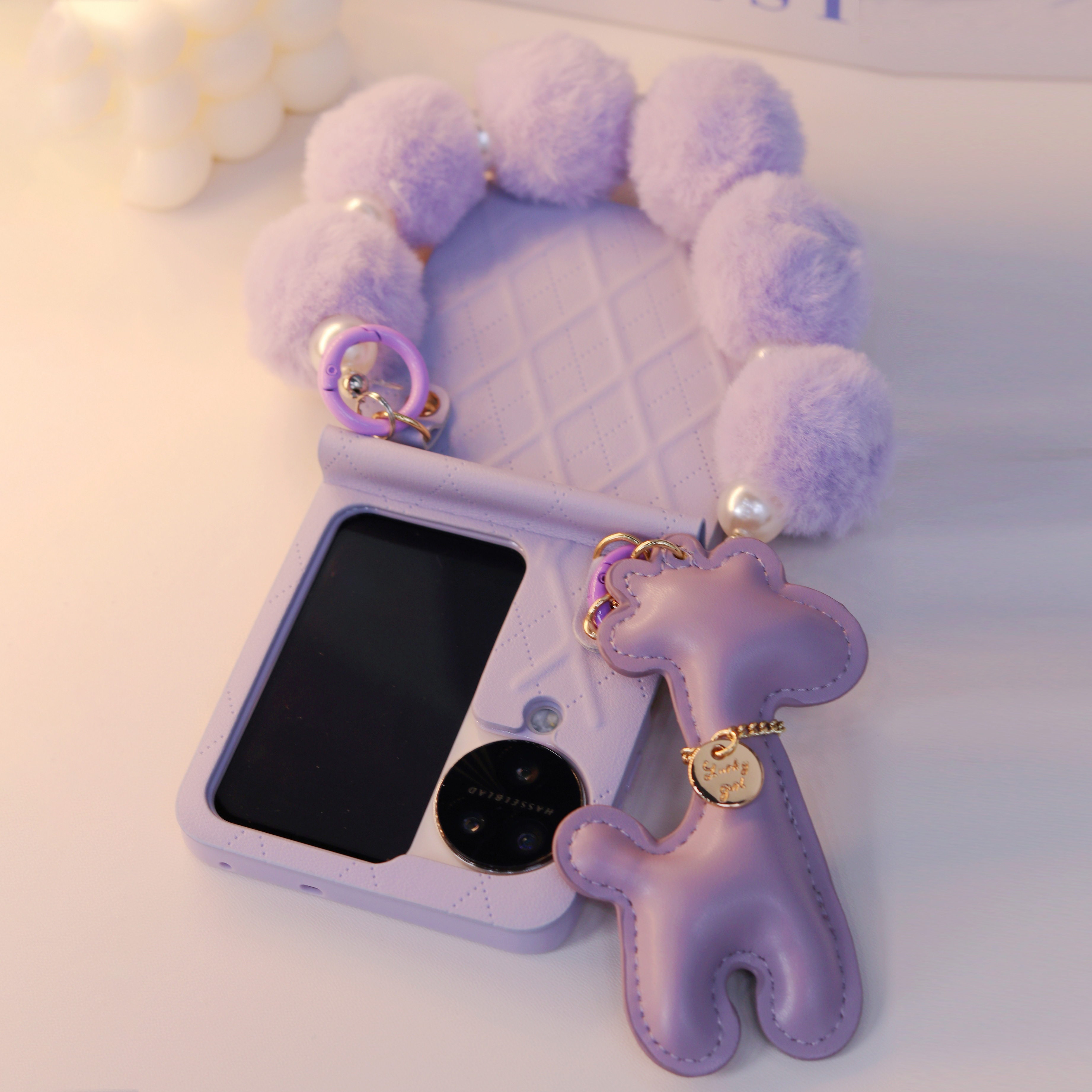 oppofindn3flip手机壳冬季新款findn2flip全包n2flip防摔中轴OPPO折叠毛绒链pocket2套findn3flip小鹿女适用