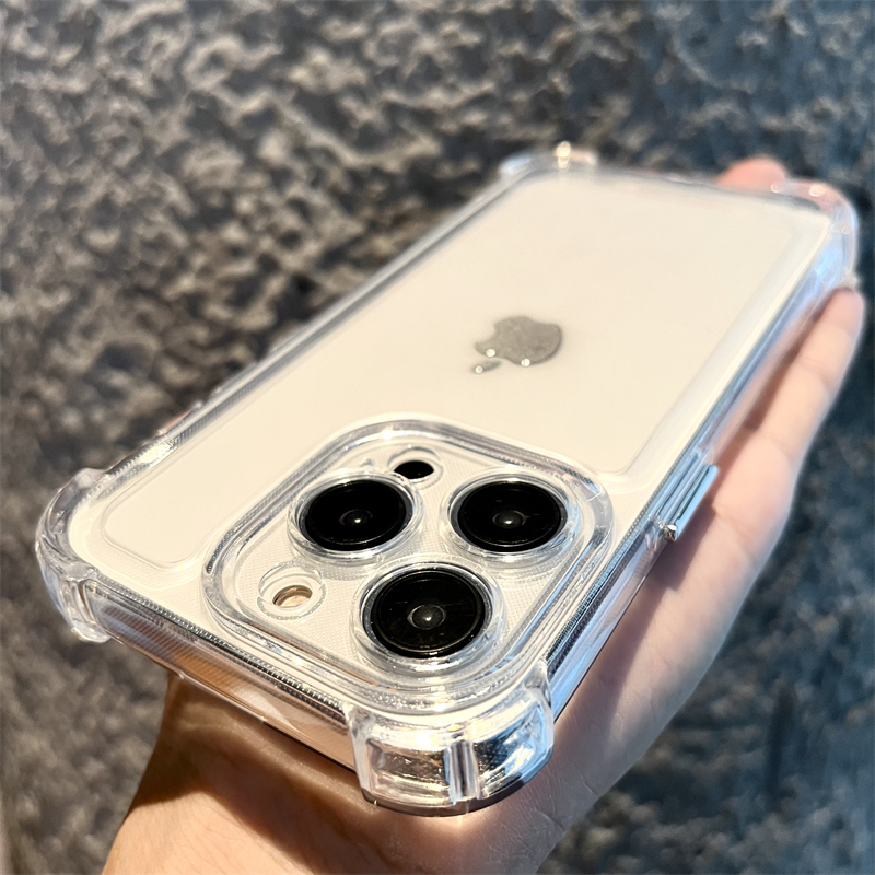 高透亚克力不发黄四角气囊苹果15手机壳iPhone14promax自带镜头膜13pro透明全包12硅胶11保护套xr/xs max防摔